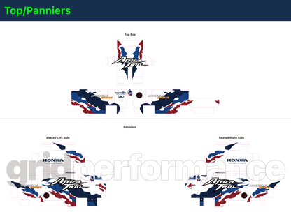 HONDA CBF1100L Africa Twin Adventure Sports  Panniers Top Box  Decal Sticker Kit (1-1.HCAT)