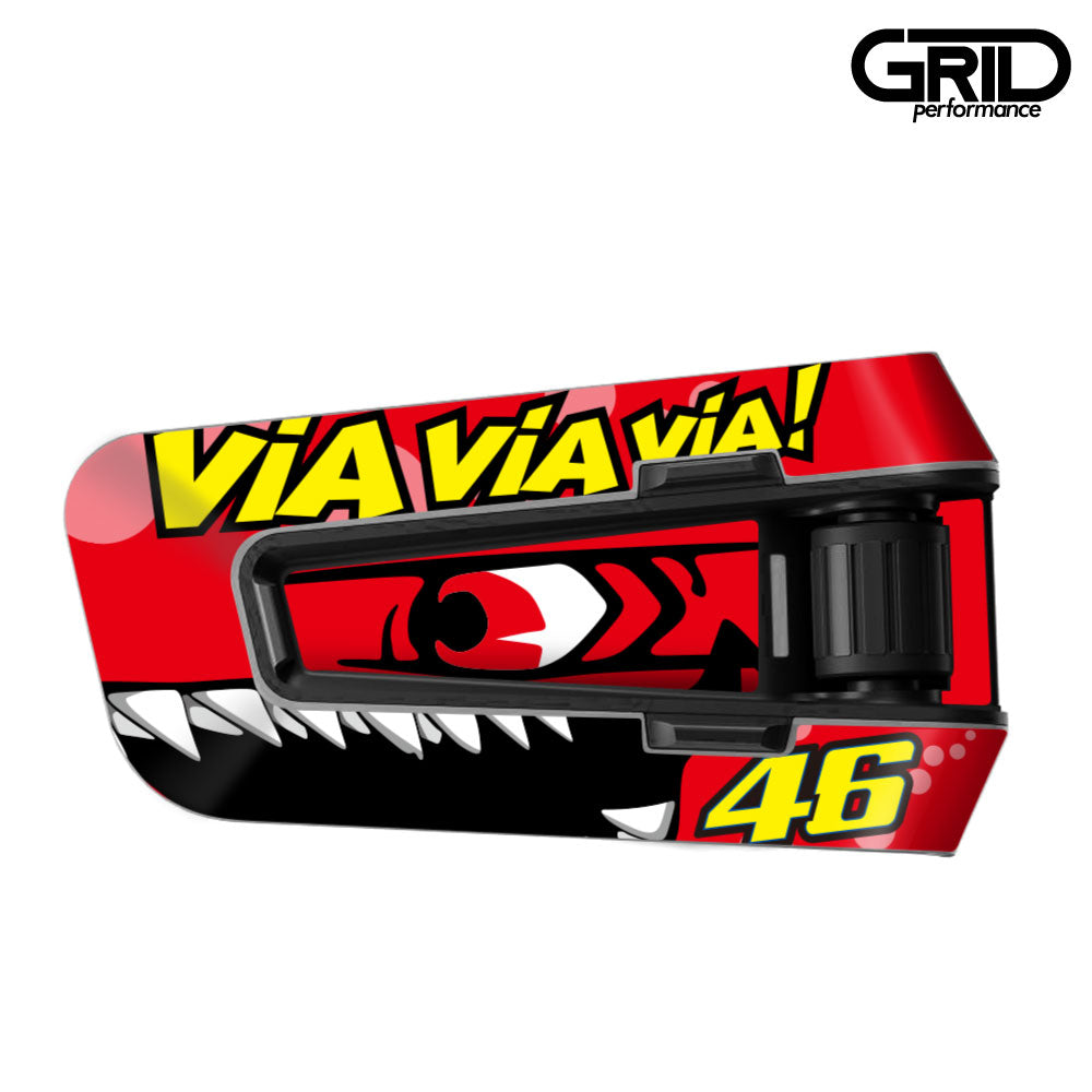cardo Packtalk PRO Edge Neo Freecom 4X 2X Spirit Packtalk Bold Graphic Decal Sticker Kit (16.Rossi Shark Red)