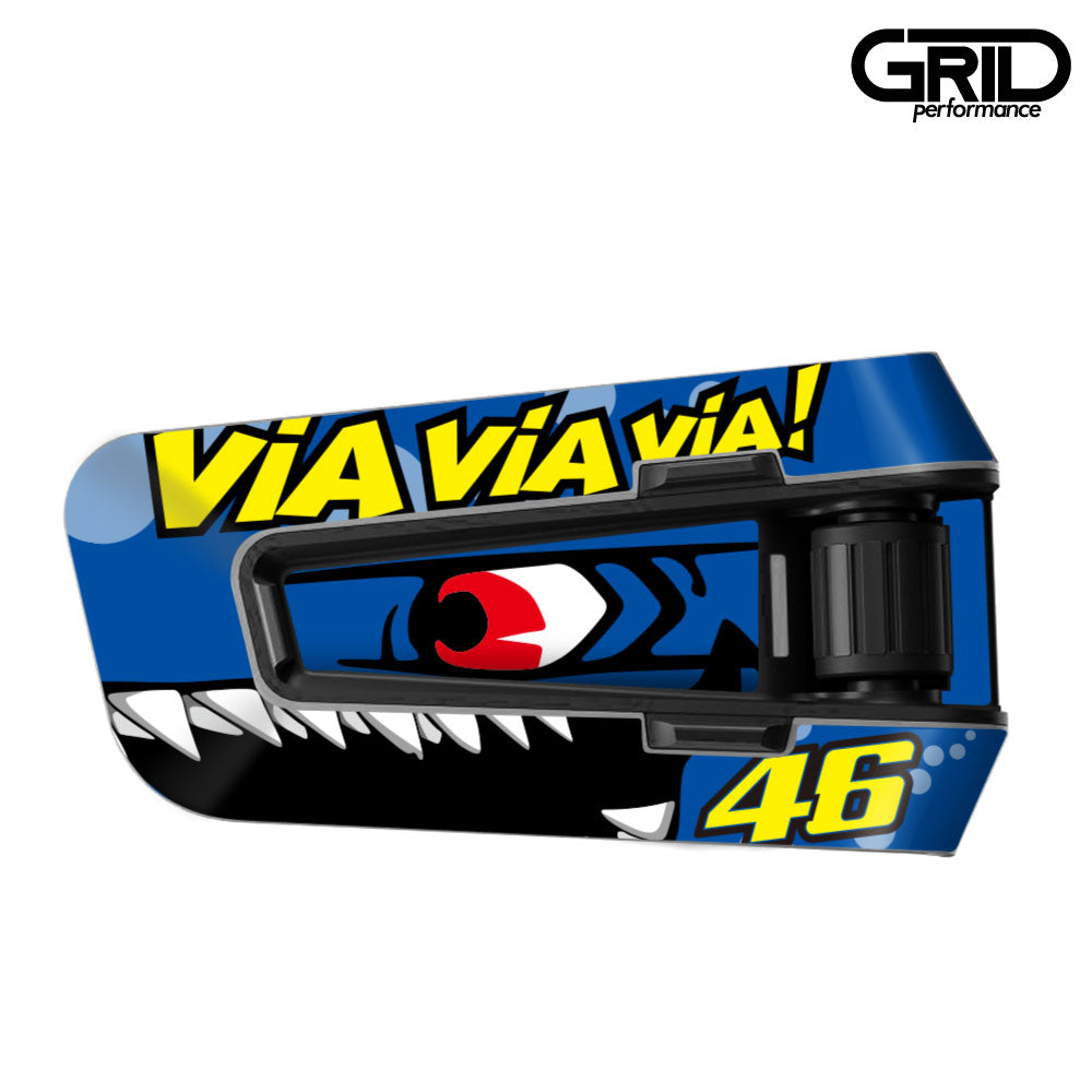 cardo Packtalk PRO Edge Neo Freecom 4X 2X Spirit Packtalk Bold Graphic Decal Sticker Kit (17.Rossi Shark Bule)