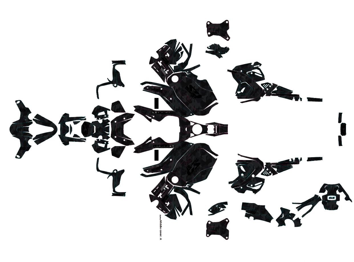 BMW R1300GS ADV Adventure Graphic Full Decal Sticker Kit (15-1.Camo Black)