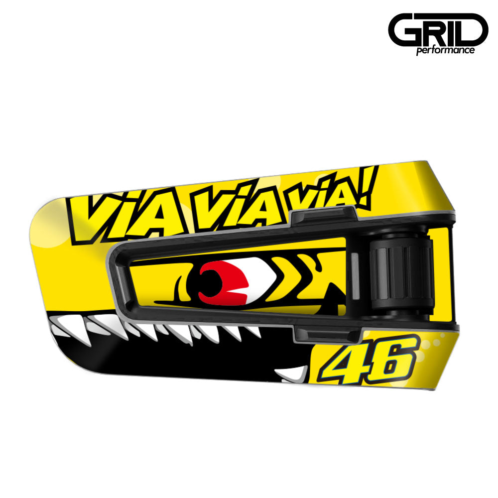 cardo Packtalk PRO Edge Neo Freecom 4X 2X Spirit Packtalk Bold Graphic Decal Sticker Kit (19.Rossi Shark Yellow)