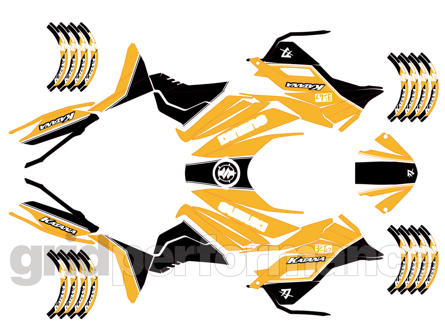 Motorcycle Fairing Decal Vinyl Sticker Kit – For SUZUKI KATANA (2-5)