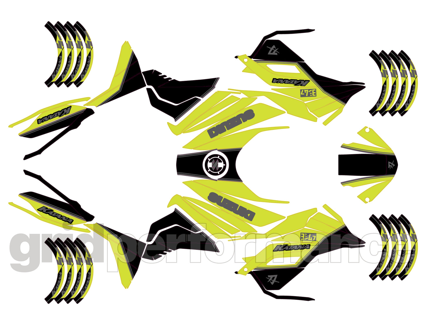 Motorcycle Fairing Decal Vinyl Sticker Kit – For SUZUKI KATANA (2-7)