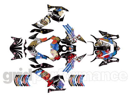 KAWASAKI ZZR 1400 Graphic Full Decal Sticker Kit (1-1.Motegi5)