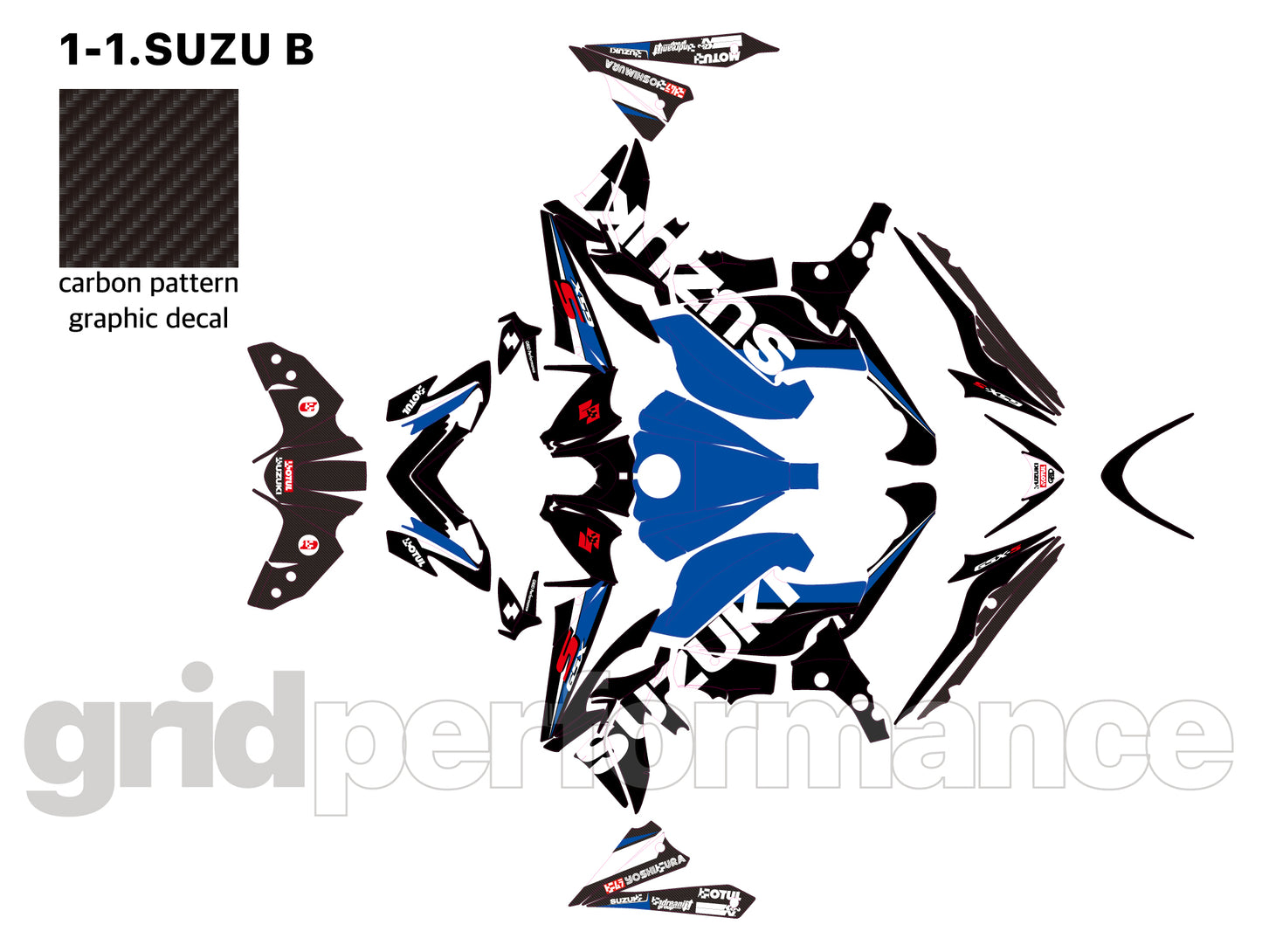 SUZUKI GSX-S1000 Custom Vinyl Graphic Decal Kit (1.SUZU)