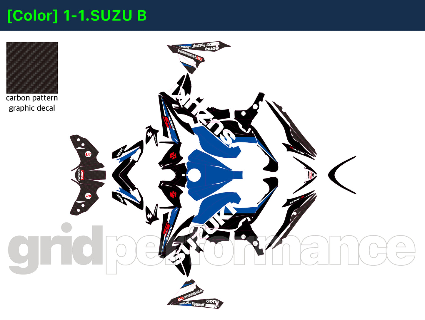 SUZUKI GSX-S1000 Custom Vinyl Graphic Decal Kit (1.SUZU)