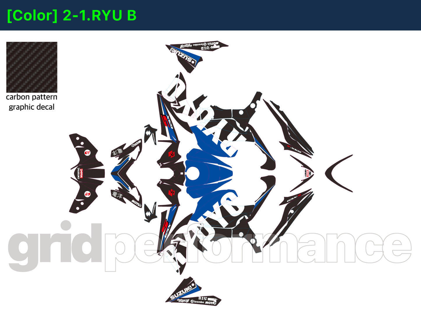 SUZUKI GSX-S1000 Custom Vinyl Graphic Decal Kit (1.SUZU)