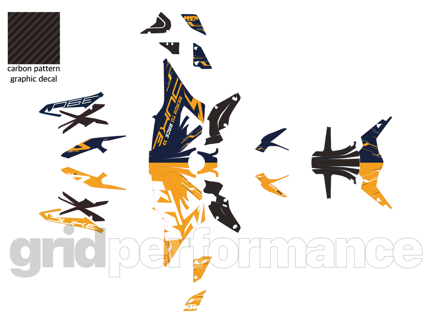 390 DUKE  Graphic Full Decal Kit (1-3)