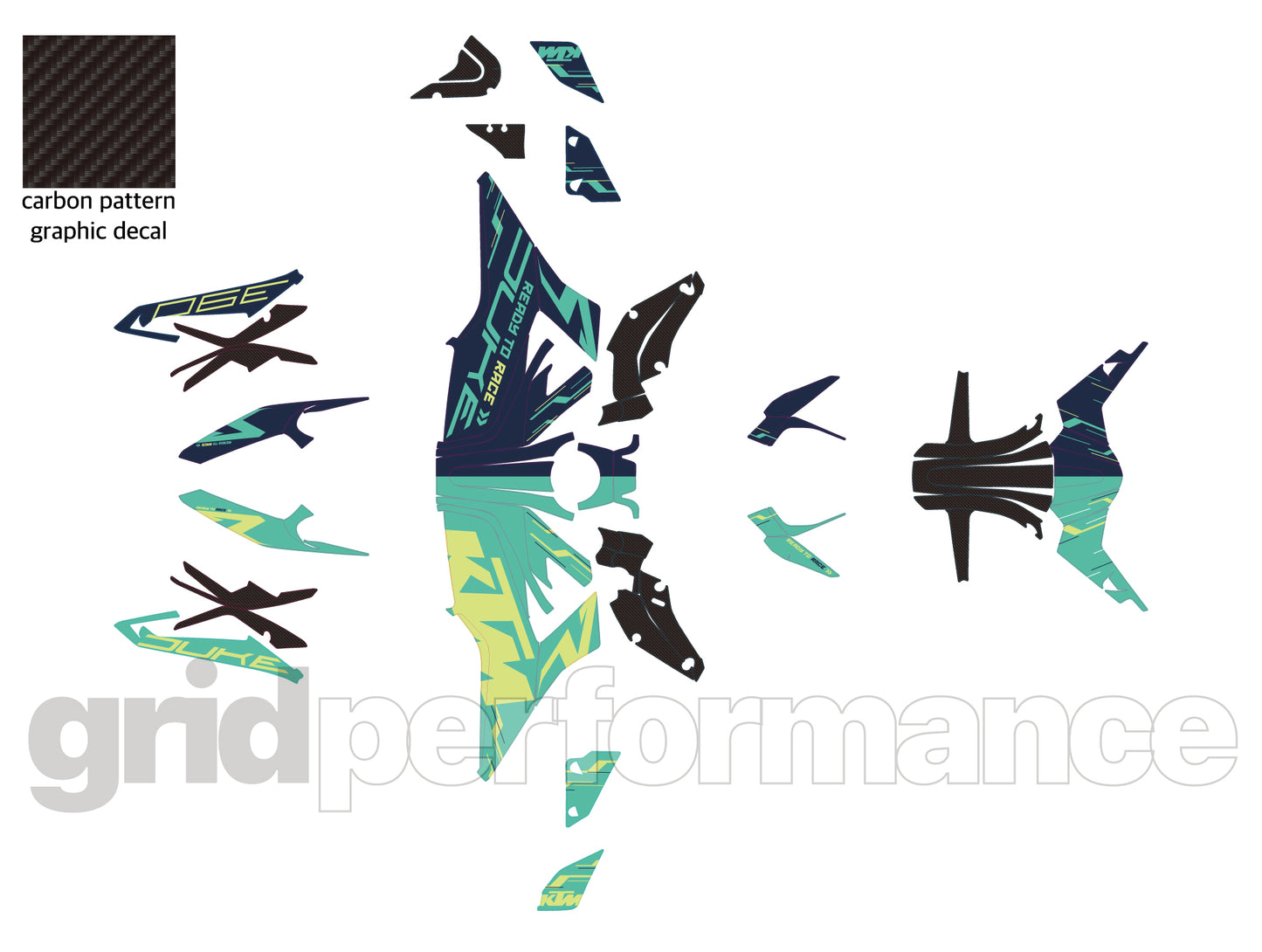 390 DUKE  Graphic Full Decal Kit (1-4)