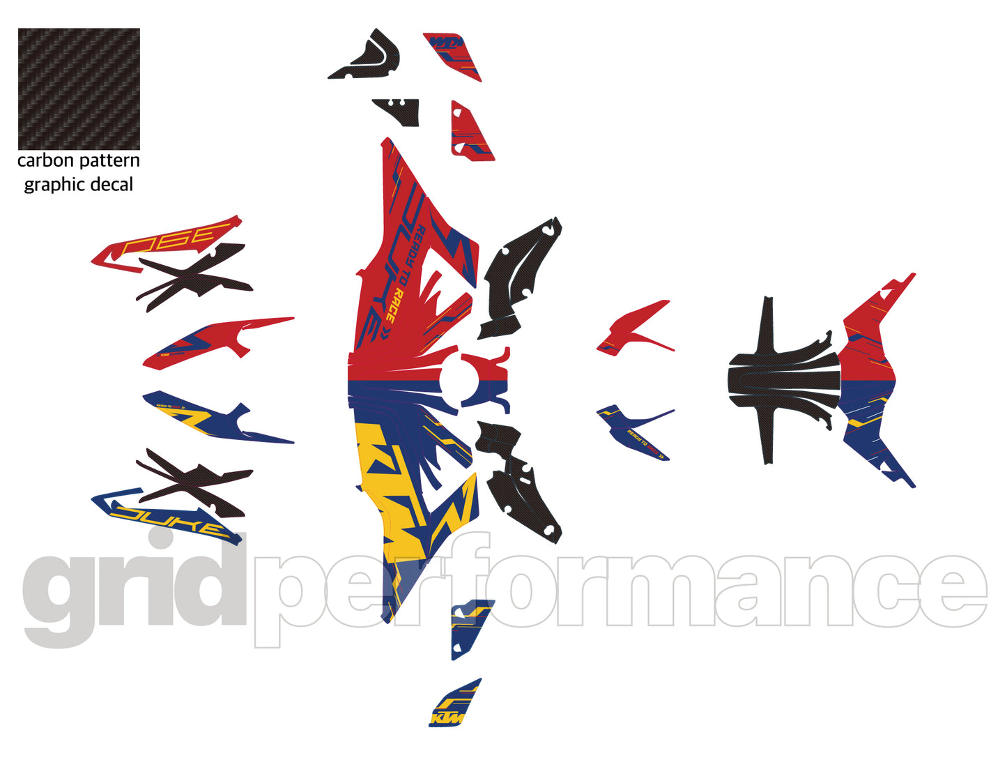 390 DUKE  Graphic Full Decal Kit (1-5)