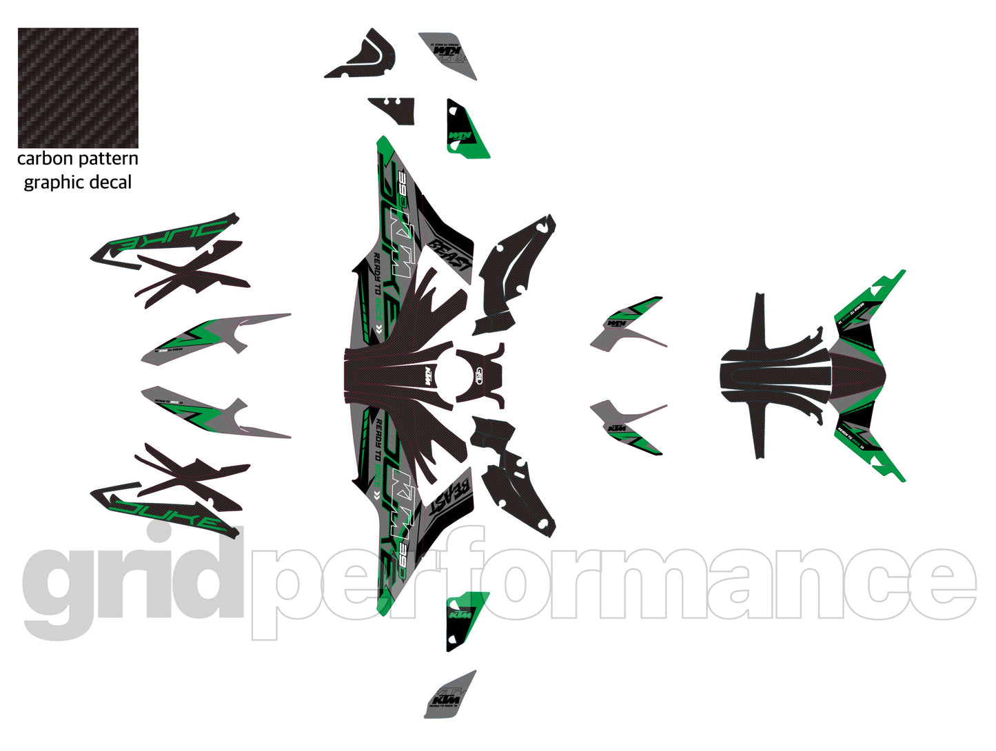 390 DUKE  Graphic Full Decal Kit (2-3)