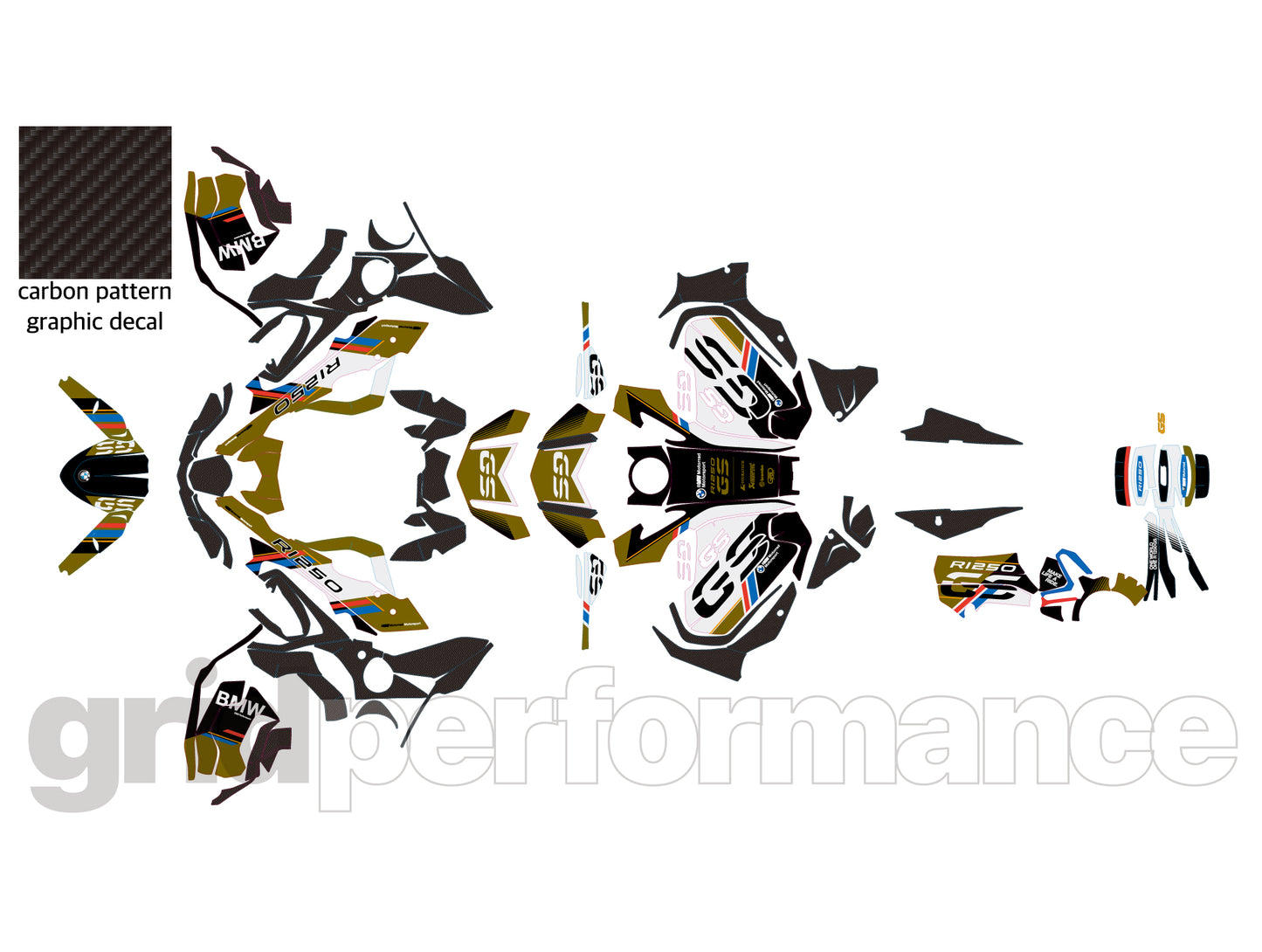 R1250GS R1200GS ADV Adventure Graphic Full Decal Vinyl Kit (1-1)