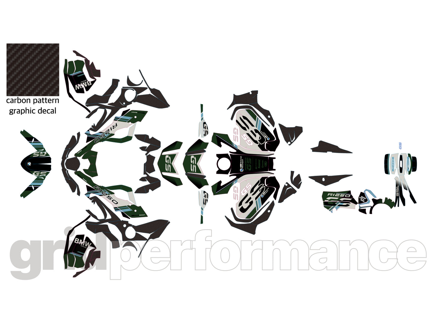 R1250GS R1200GS ADV Adventure Graphic Full Decal Vinyl Kit (1-3)