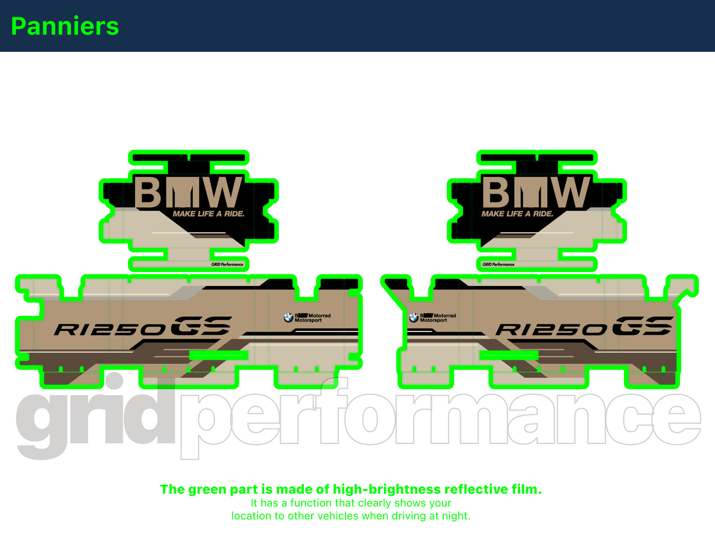 R1250GS R1200GS ADV Adventure Graphic Full Decal Vinyl Kit (1-4)