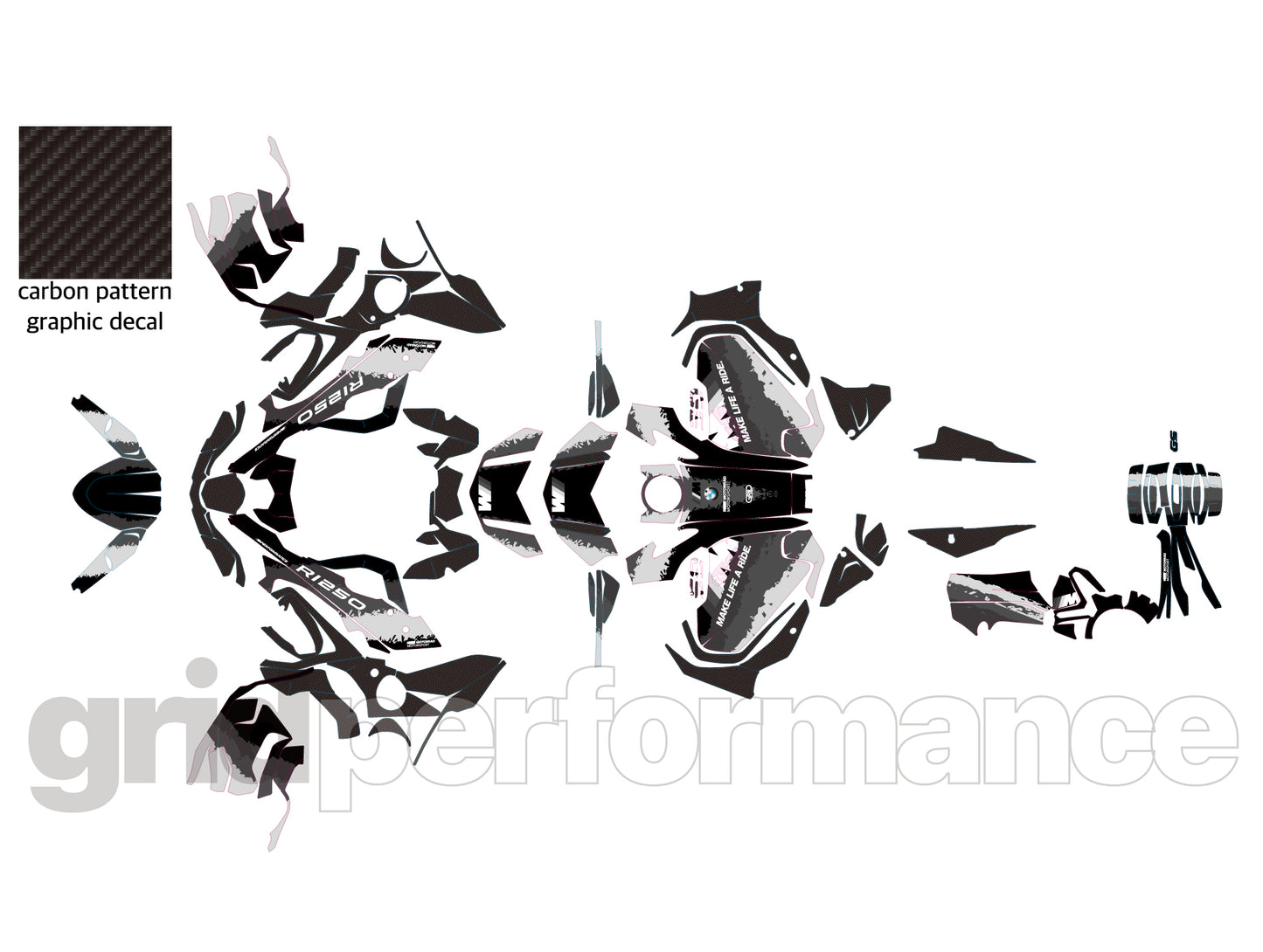 R1250GS R1200GS ADV Adventure Graphic Full Decal Vinyl Kit (2-4.M)