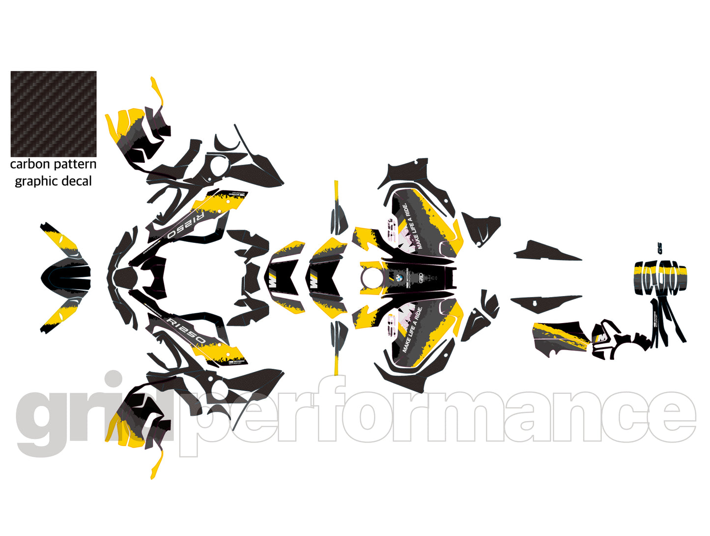 R1250GS R1200GS ADV Adventure Graphic Full Decal Vinyl Kit (2-5.M)