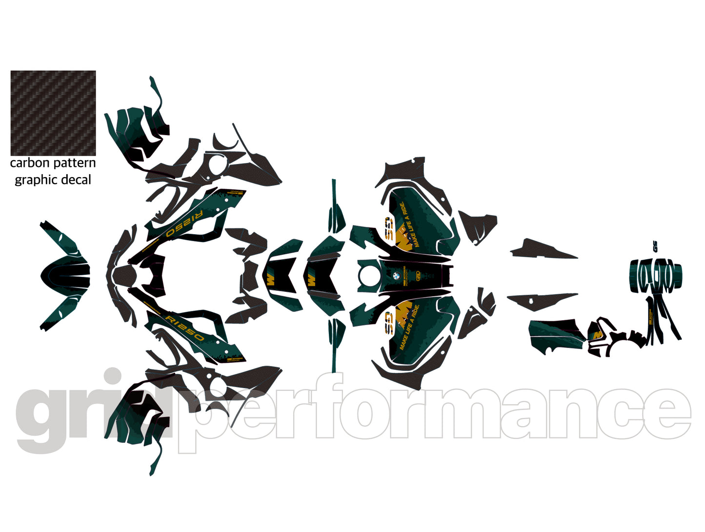 R1250GS R1200GS ADV Adventure Graphic Full Decal Vinyl Kit (2-6.M)