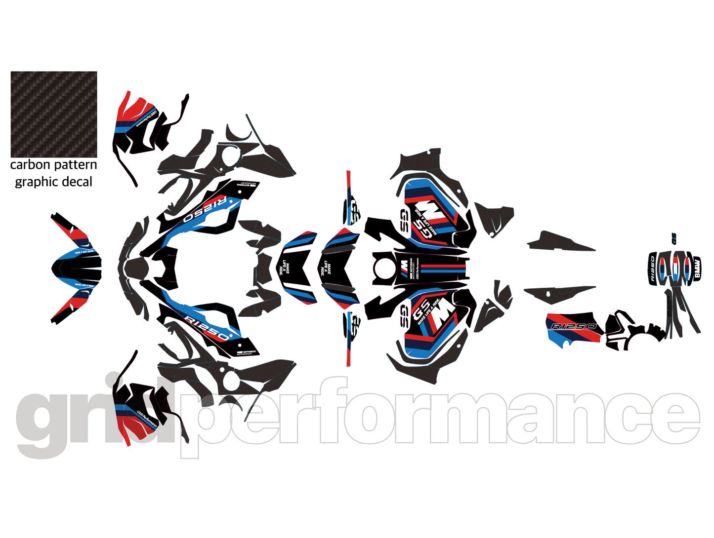 R1250GS R1200GS ADV Adventure Graphic Full Decal Vinyl Kit (3-2.M)