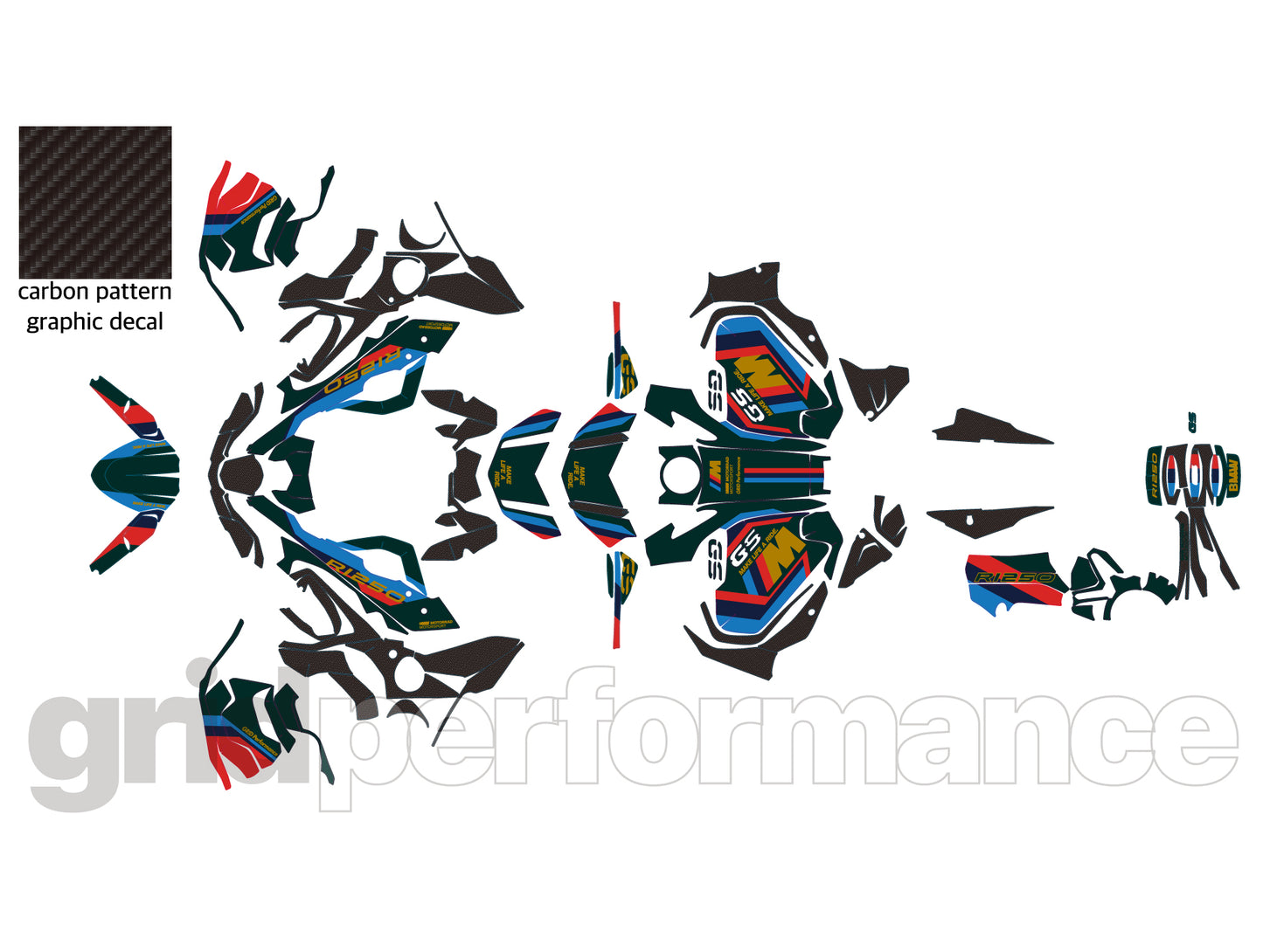 R1250GS R1200GS ADV Adventure Graphic Full Decal Vinyl Kit (3-3.M)