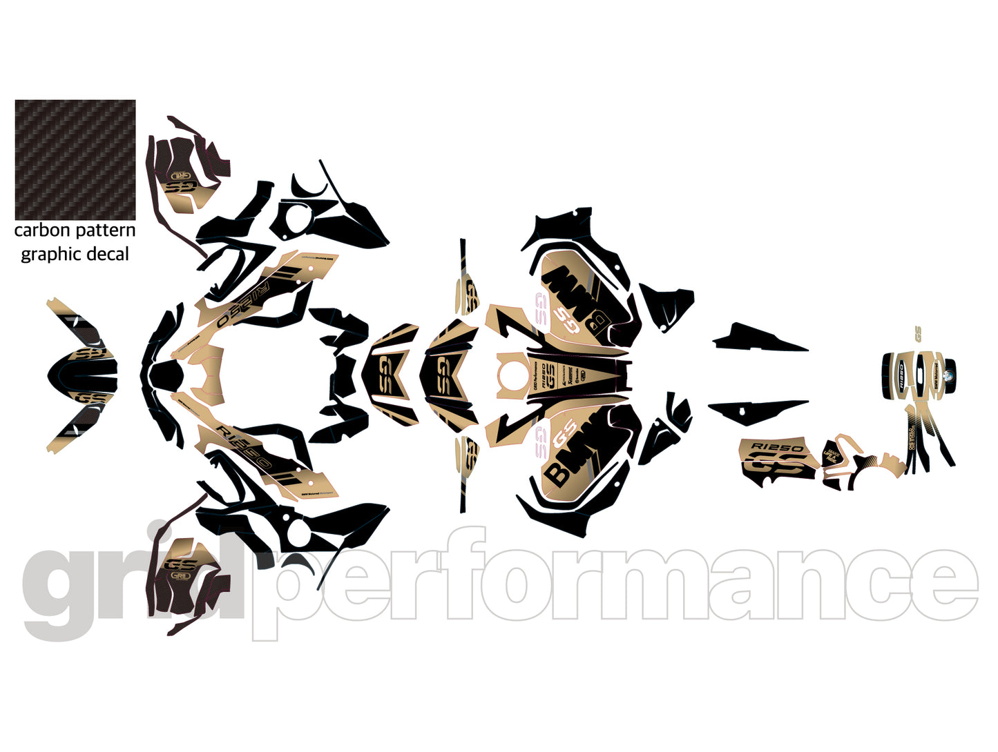 R1250GS R1200GS ADV Adventure Graphic Full Decal Vinyl Kit (5-1)