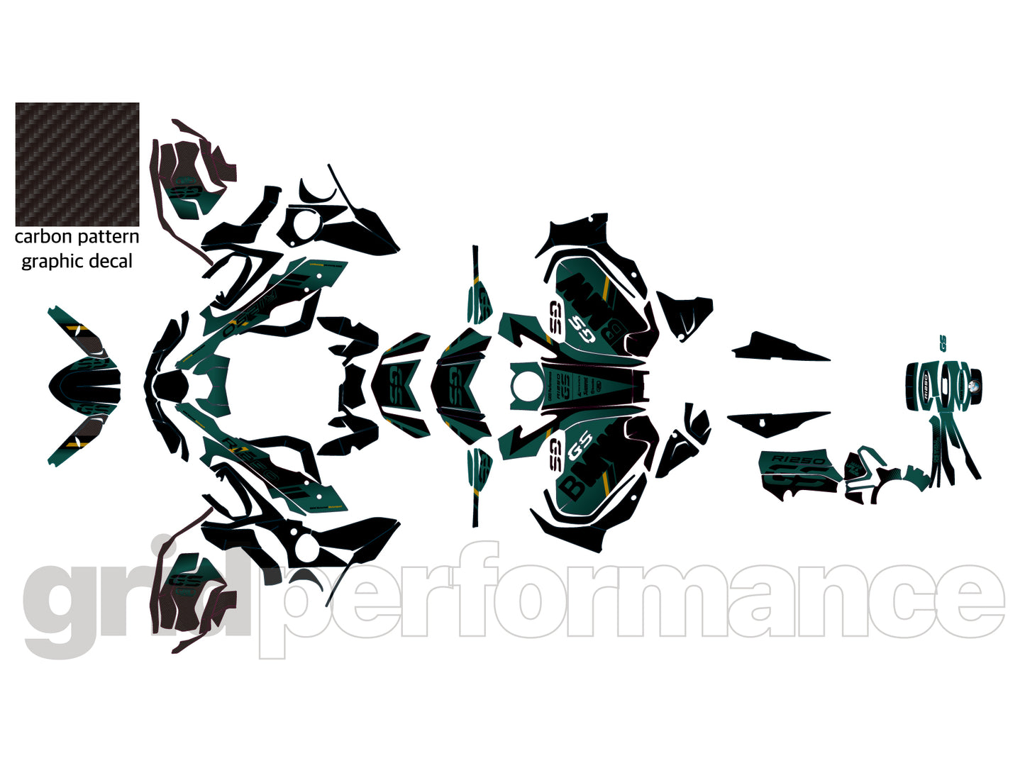 R1250GS R1200GS ADV Adventure Graphic Full Decal Vinyl Kit (5-3)