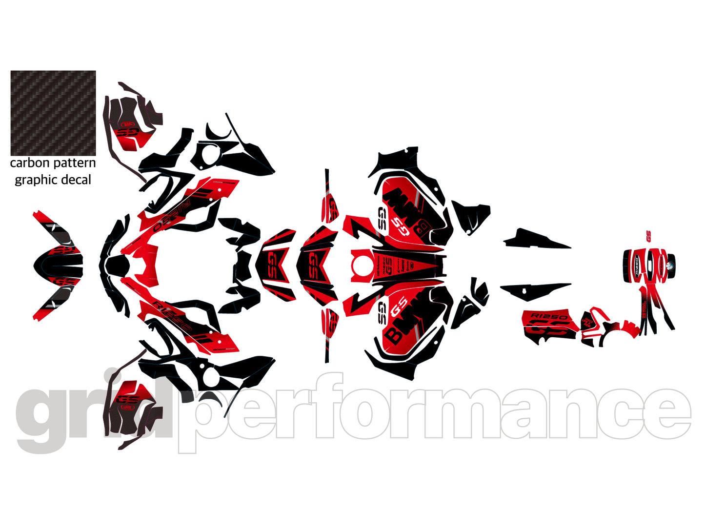 R1250GS R1200GS ADV Adventure Graphic Full Decal Vinyl Kit (5-4)