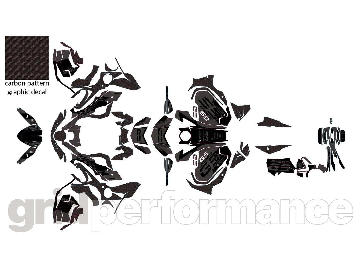 R1250GS R1200GS ADV Adventure Graphic Full Decal Vinyl Kit (6-2)