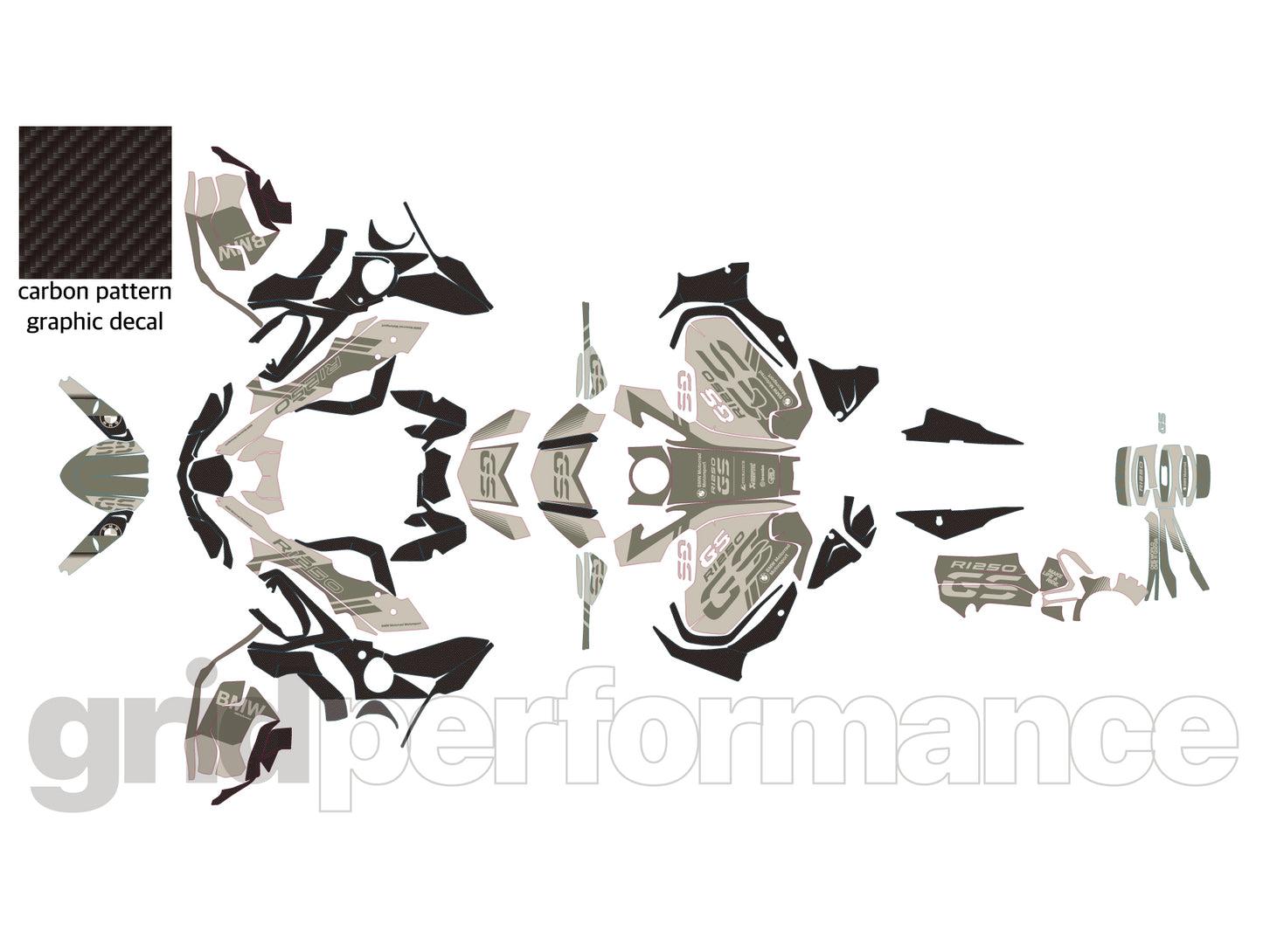 R1250GS R1200GS ADV Adventure Graphic Full Decal Vinyl Kit (6-5)