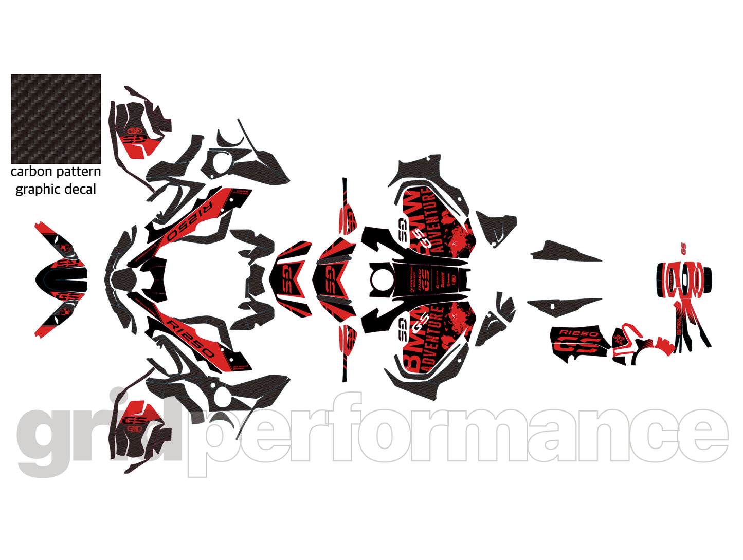 R1250GS R1200GS ADV Adventure Graphic Full Decal Vinyl Kit (8-2)