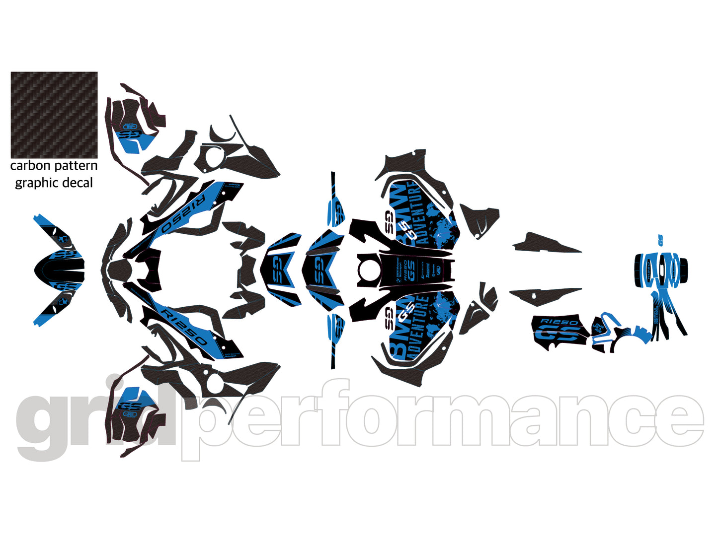 R1250GS R1200GS ADV Adventure Graphic Full Decal Vinyl Kit (8-3)