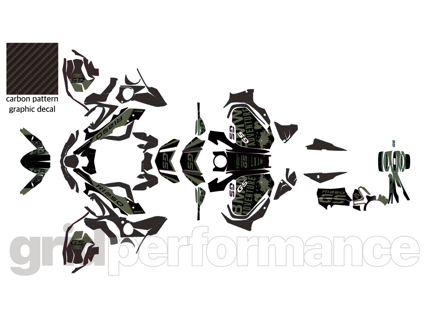 R1250GS R1200GS ADV Adventure Graphic Full Decal Vinyl Kit (8-5)