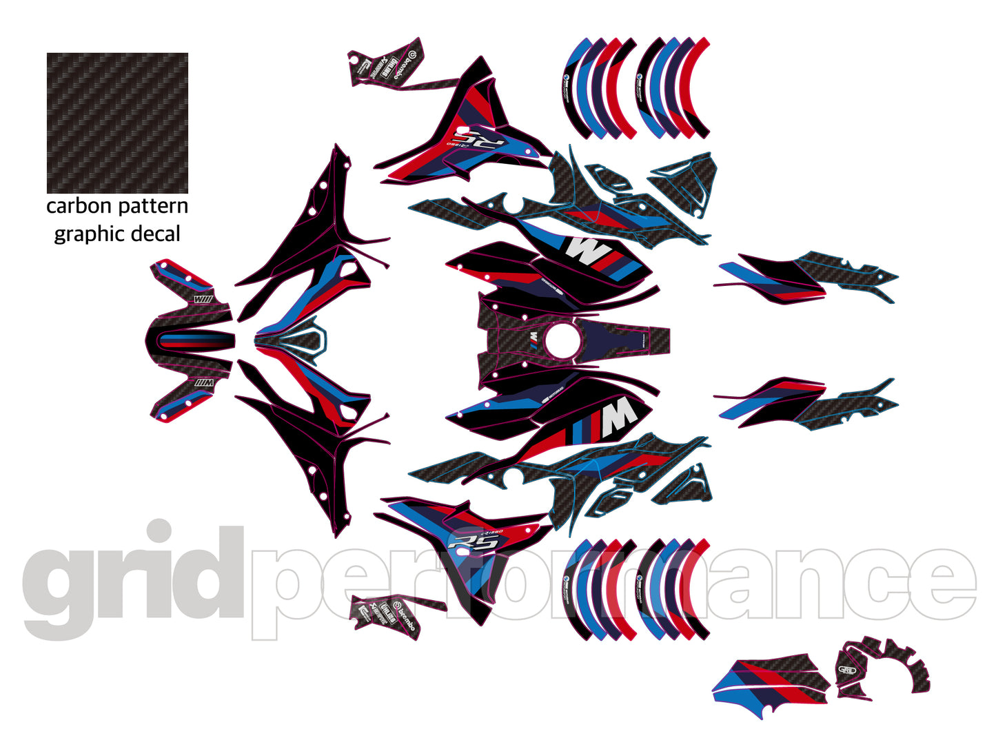 BMW R1250RS Full Graphic Vinyl Decal Kit (1-1.M)