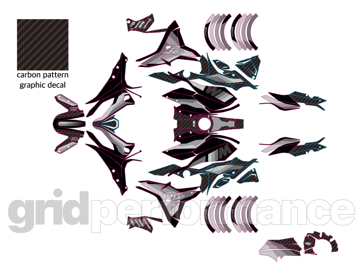 BMW R1250RS Full Graphic Vinyl Decal Kit (1-4.M)