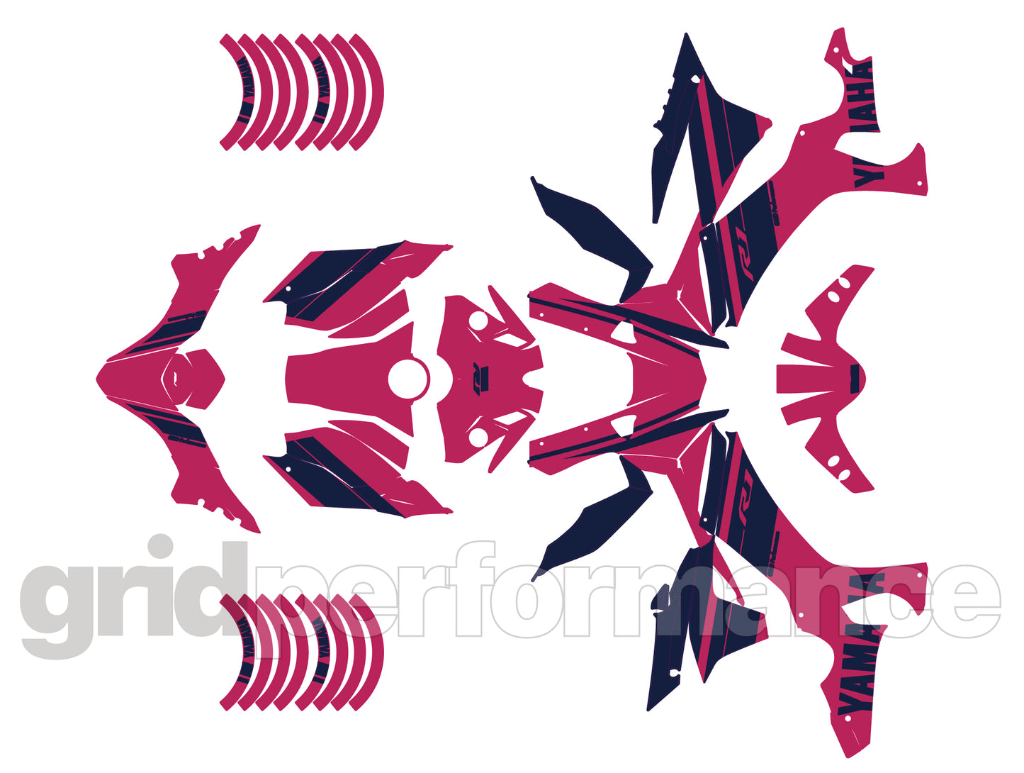 YAMAHA YZF-R1 Full Graphic Vinyl Decal Kit (1-10)