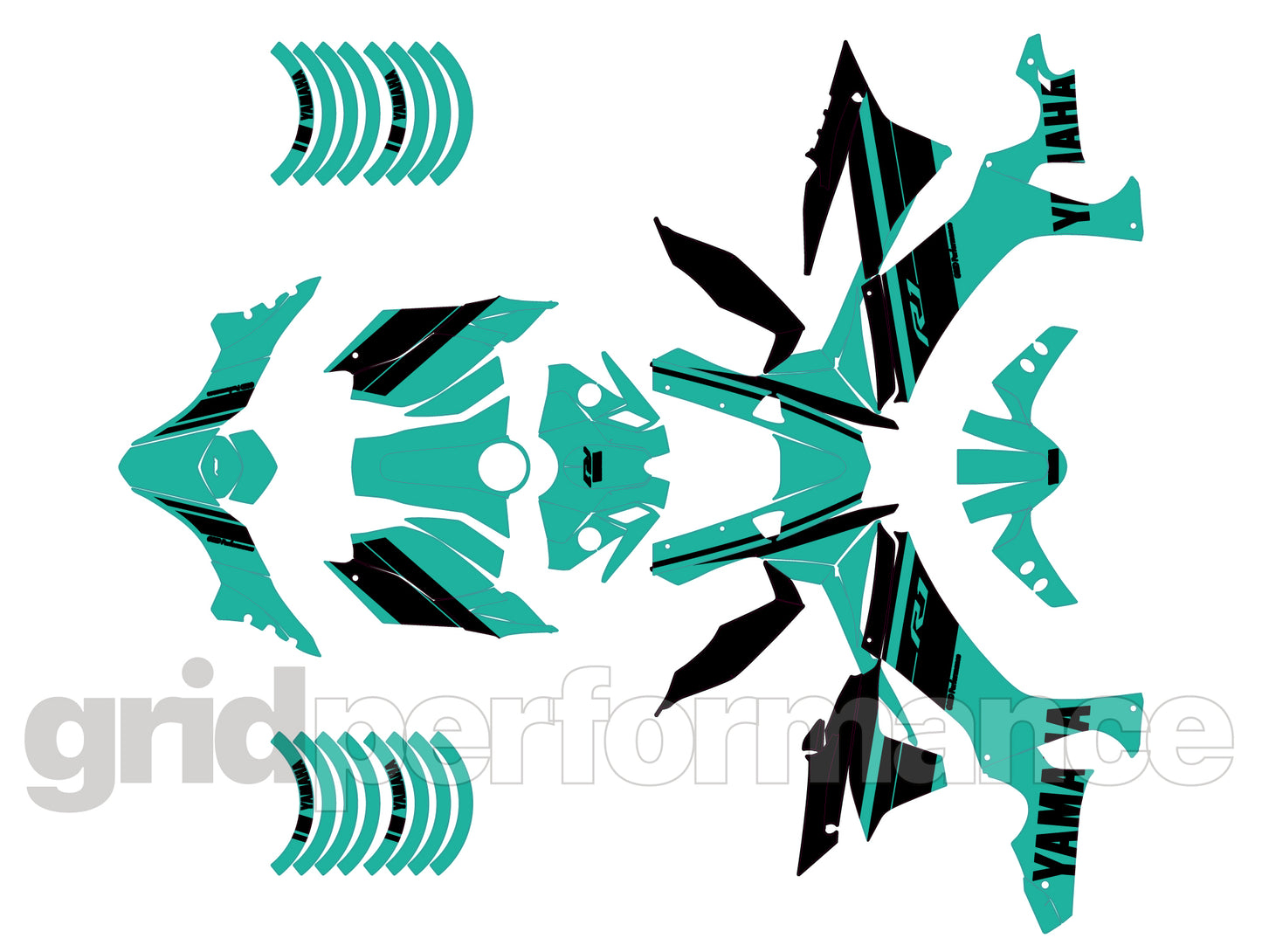 YAMAHA YZF-R1 Full Graphic Vinyl Decal Kit (1-5)