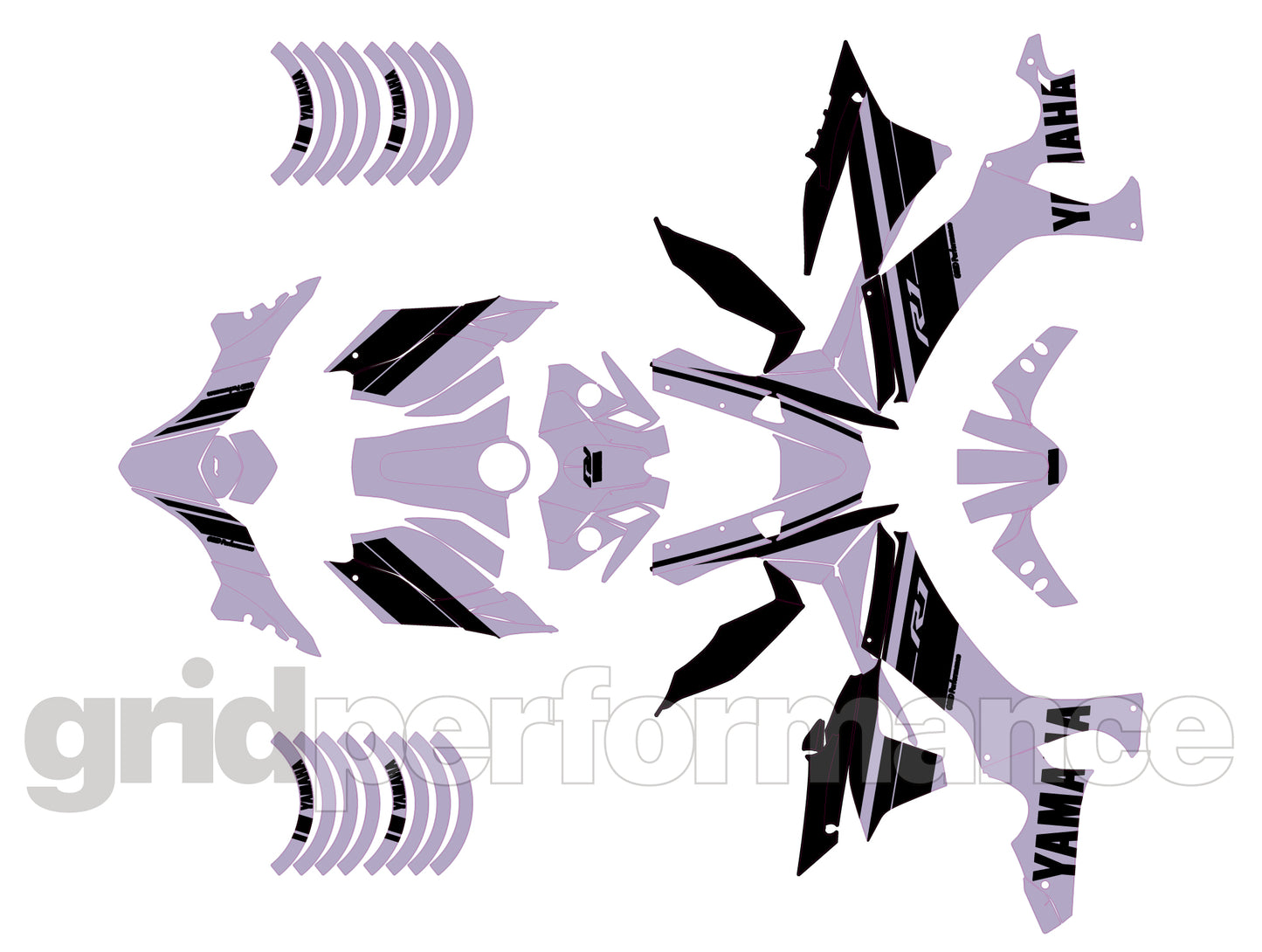 YAMAHA YZF-R1 Full Graphic Vinyl Decal Kit (1-6)