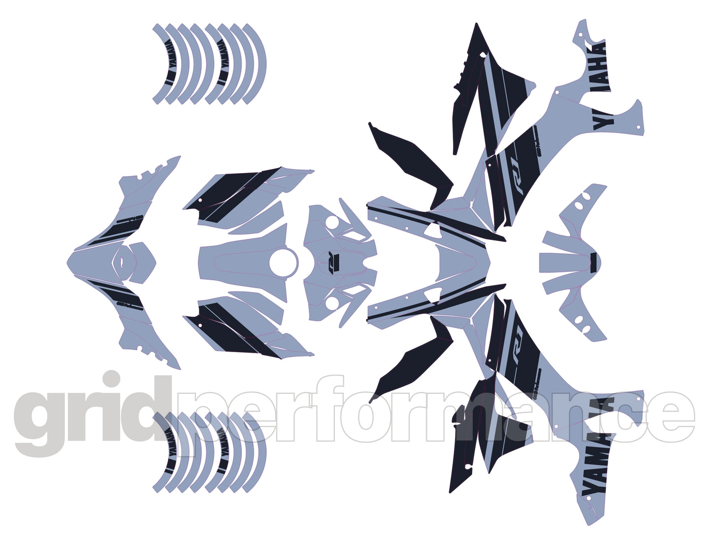 YAMAHA YZF-R1 Full Graphic Vinyl Decal Kit (1-7)