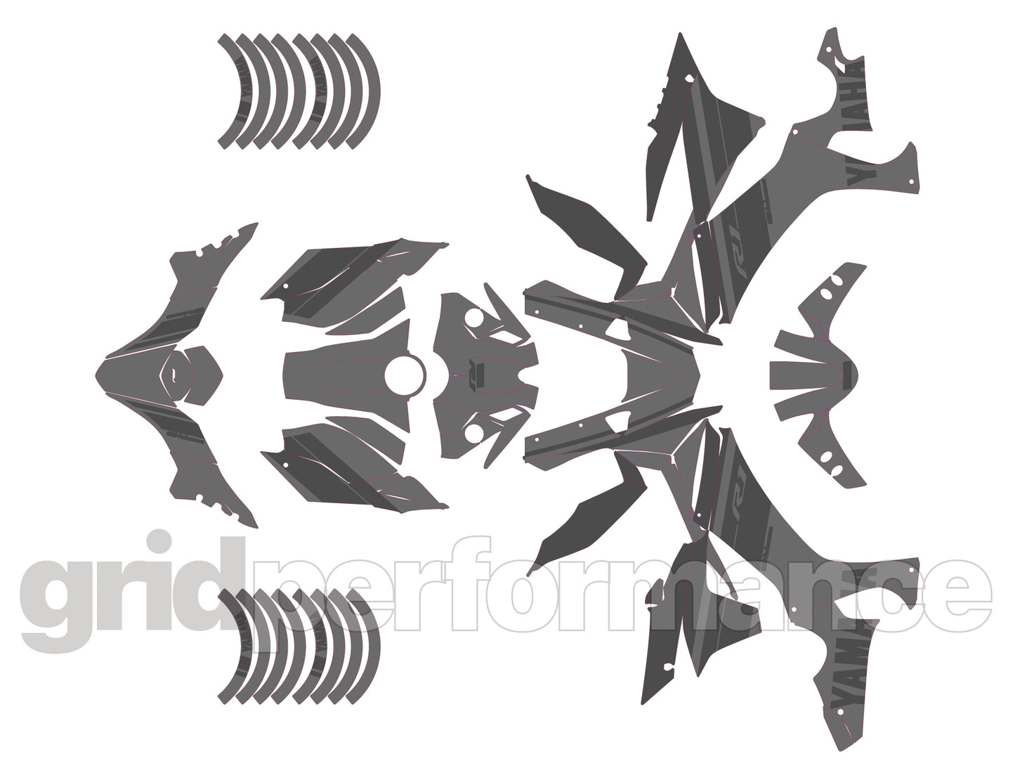 YAMAHA YZF-R1 Full Graphic Vinyl Decal Kit (1-8)