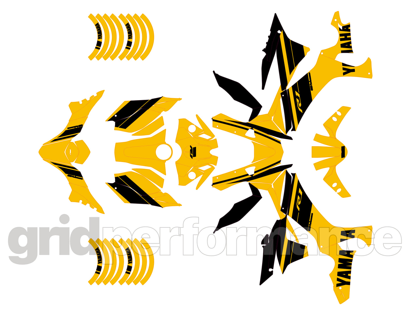 YAMAHA YZF-R1 Full Graphic Vinyl Decal Kit (1-9)