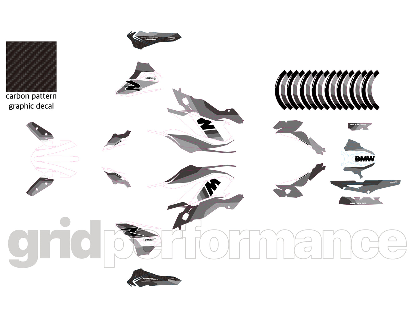 G310R Full Graphic Vinyl Decal Kit (1-3.M)