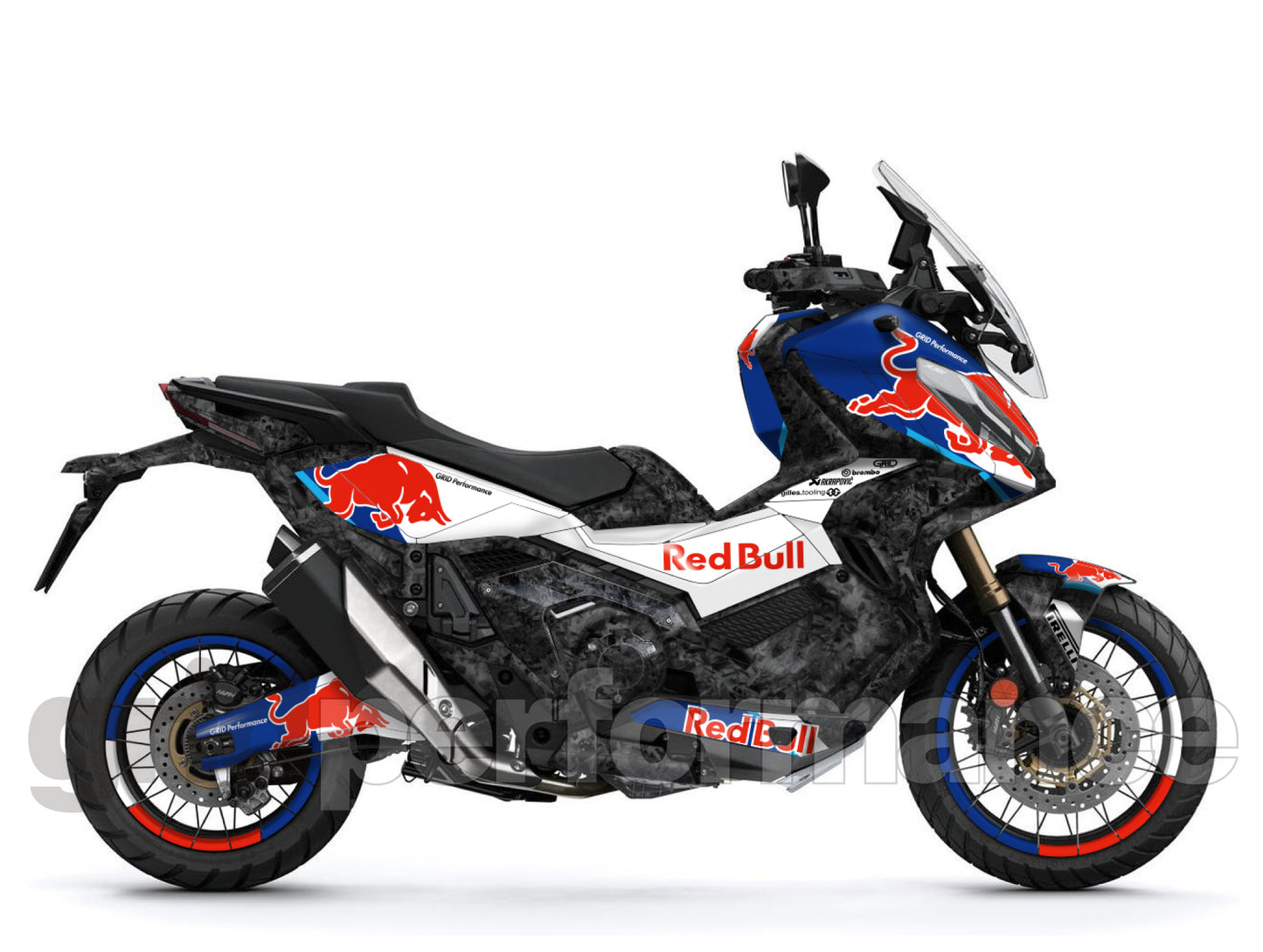 HONDA X-ADV 750 Graphic Full Decal Sticker Kit (1-1.Red B Forged carbon)
