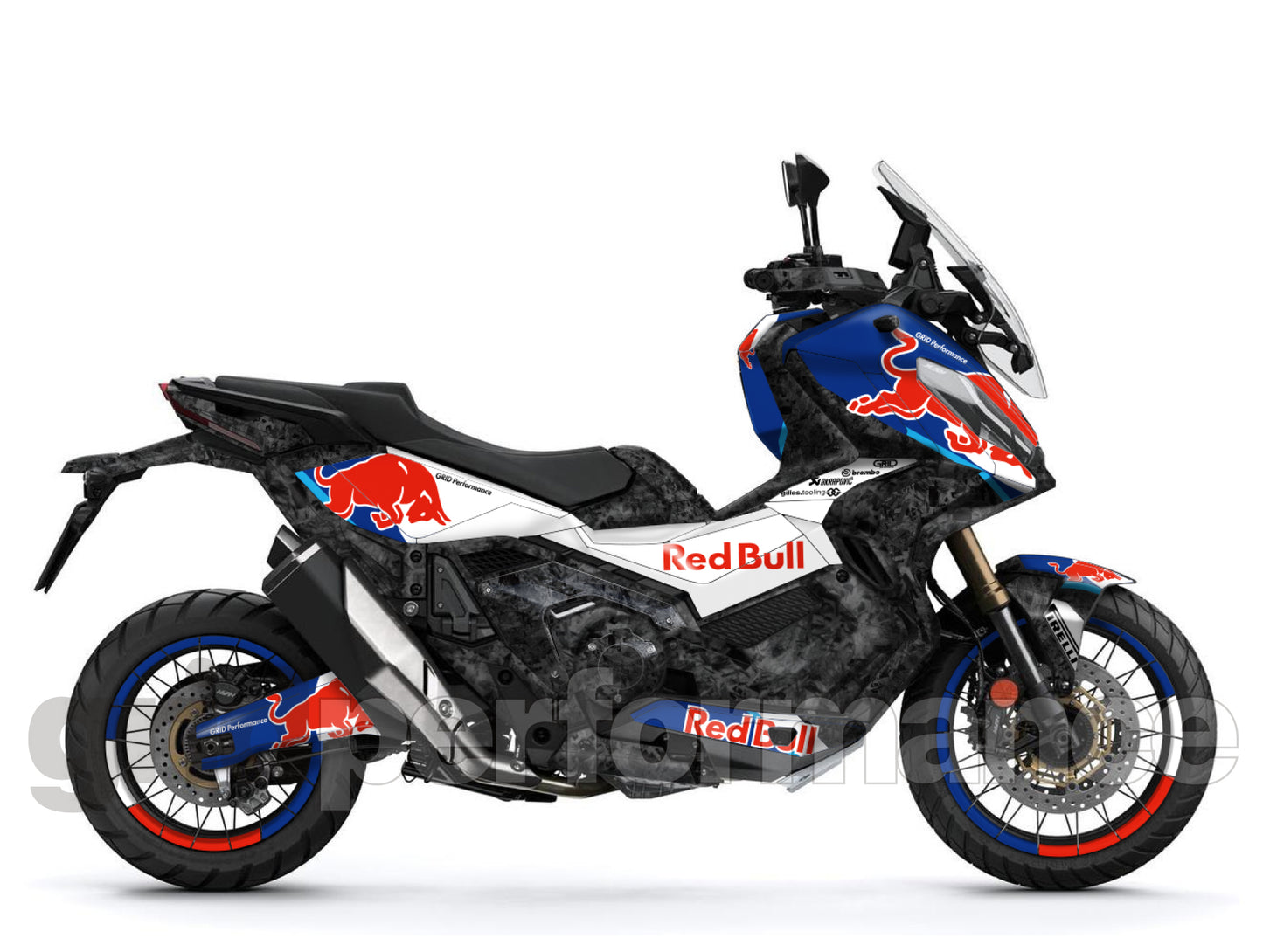 HONDA X-ADV 750 Graphic Full Decal Sticker Kit (1-1.Red B Forged carbon)