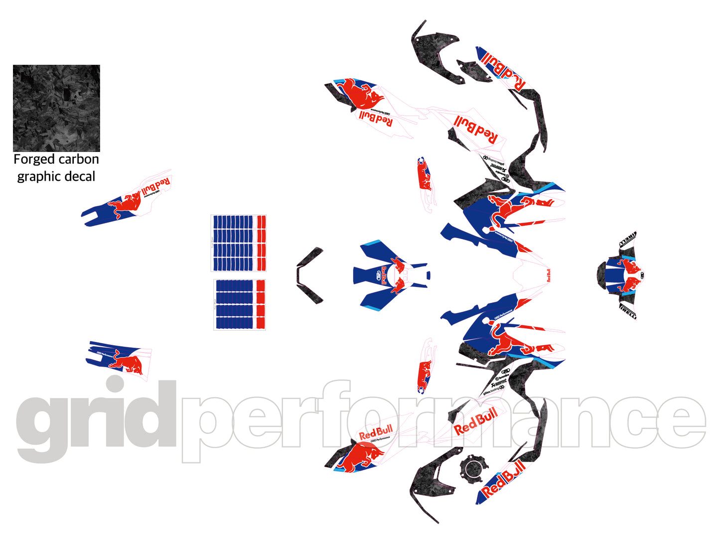 HONDA X-ADV 750 Graphic Full Decal Sticker Kit (1-1.Red B Forged carbon)
