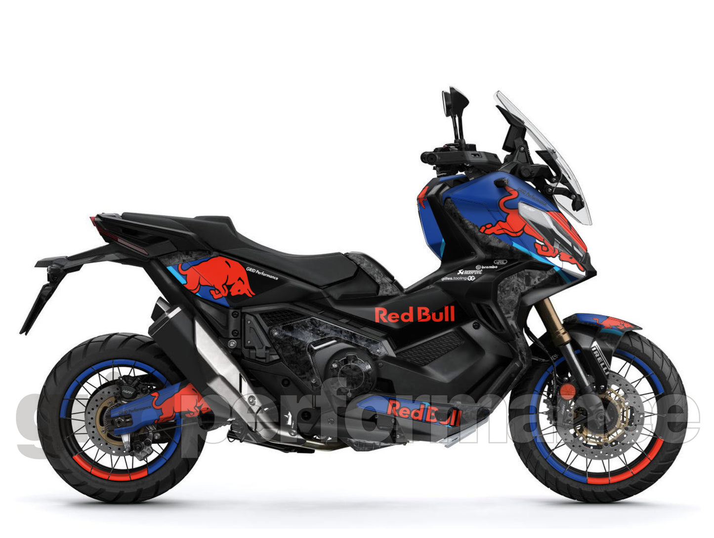 HONDA X-ADV 750 Graphic Full Decal Sticker Kit (1-2.Red B Forged carbon)