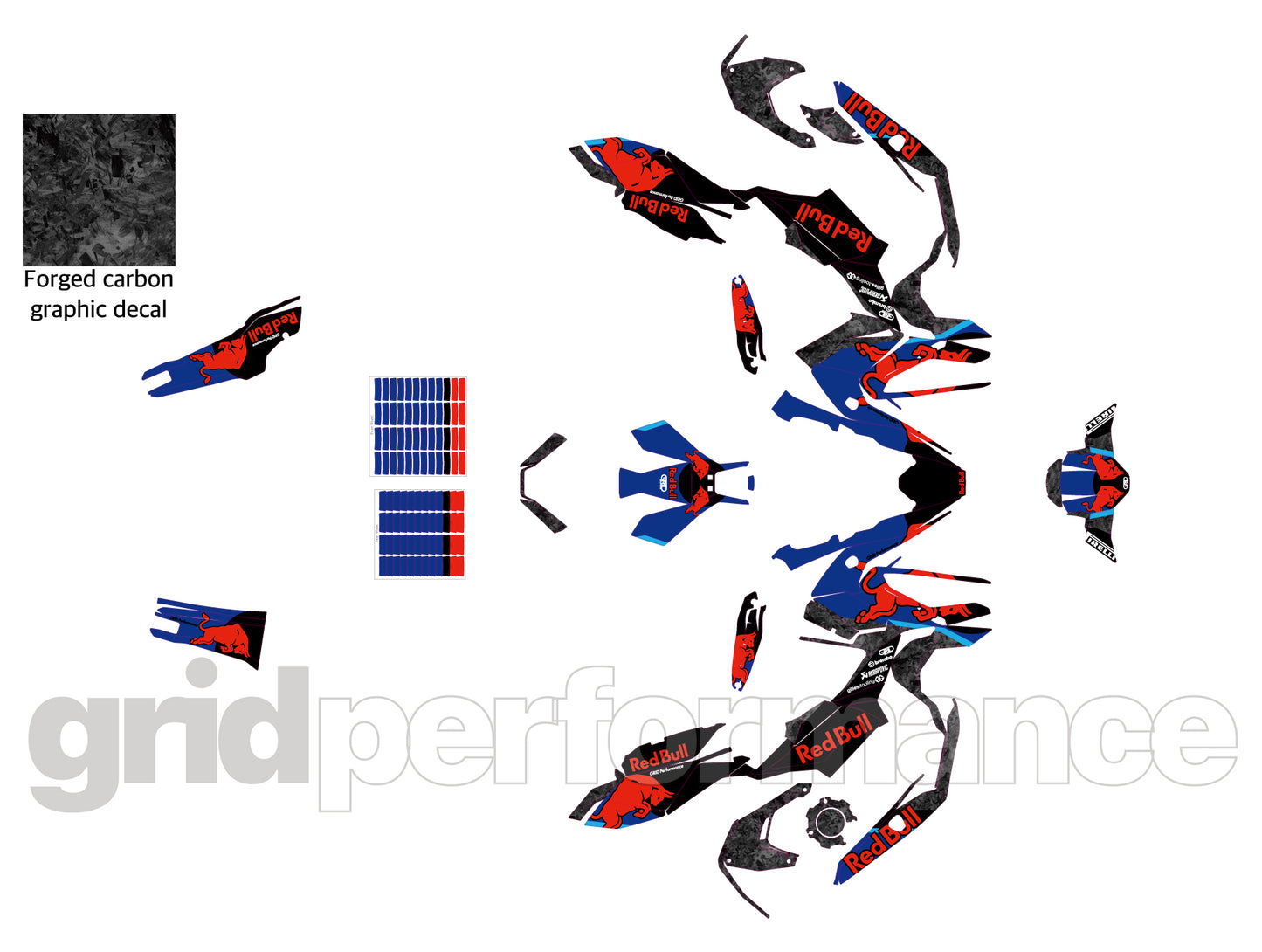 HONDA X-ADV 750 Graphic Full Decal Sticker Kit (1-2.Red B Forged carbon)