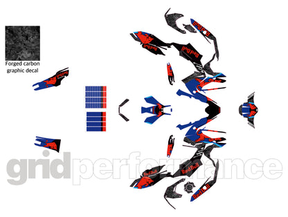 HONDA X-ADV 750 Graphic Full Decal Sticker Kit (1-2.Red B Forged carbon)