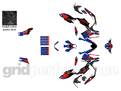 HONDA X-ADV 750 Graphic Full Decal Sticker Kit (1-2.Red B Forged carbon)