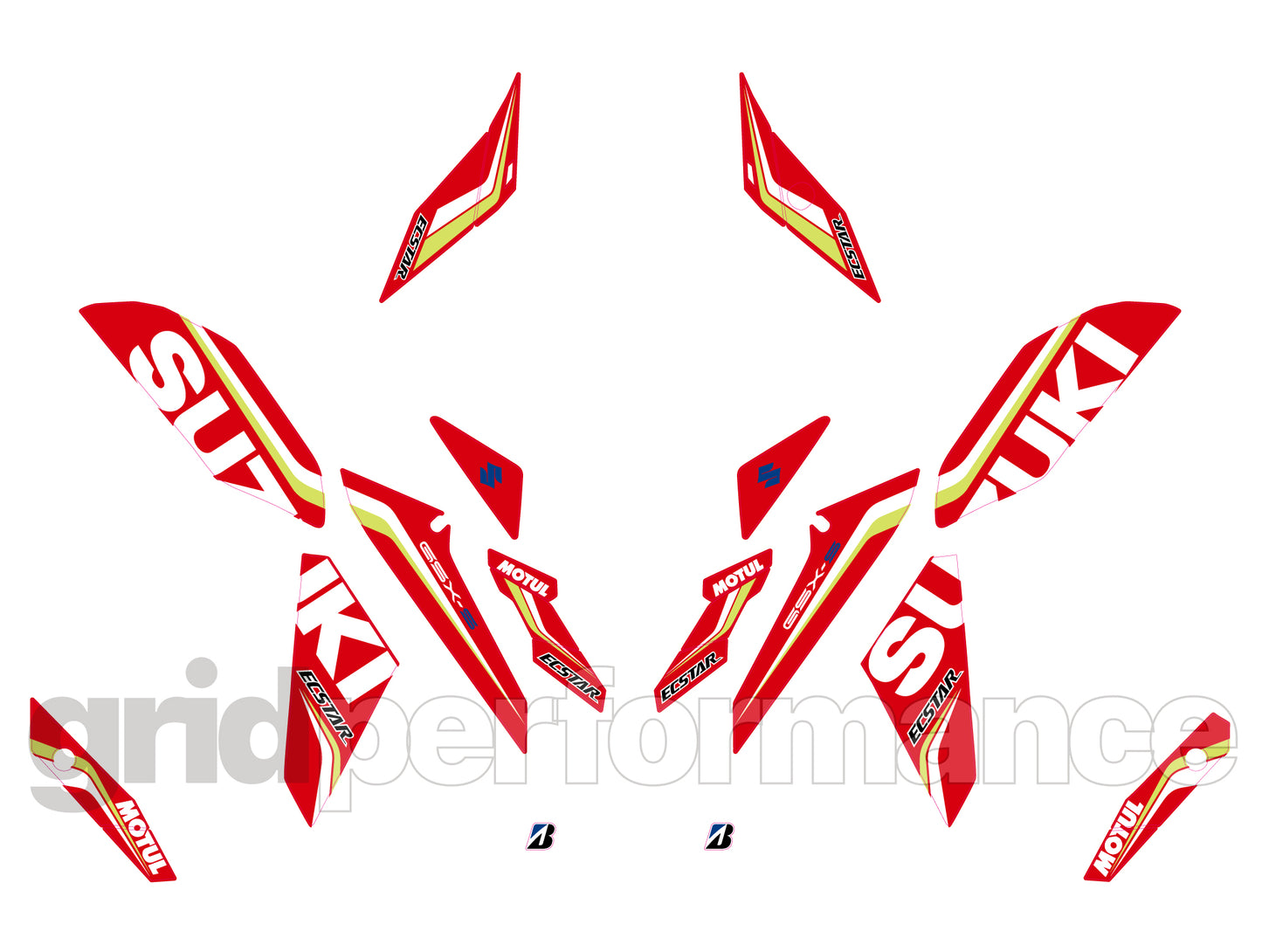 SUZUKI GSX-S1000 Graphic Decal Sticker Kit (3-2.ECSTAR)