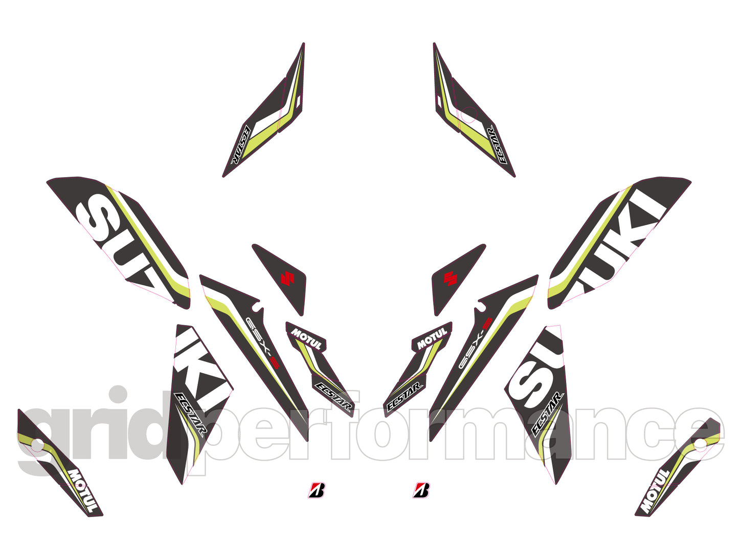 SUZUKI GSX-S1000 Graphic Decal Sticker Kit (3-3.ECSTAR)