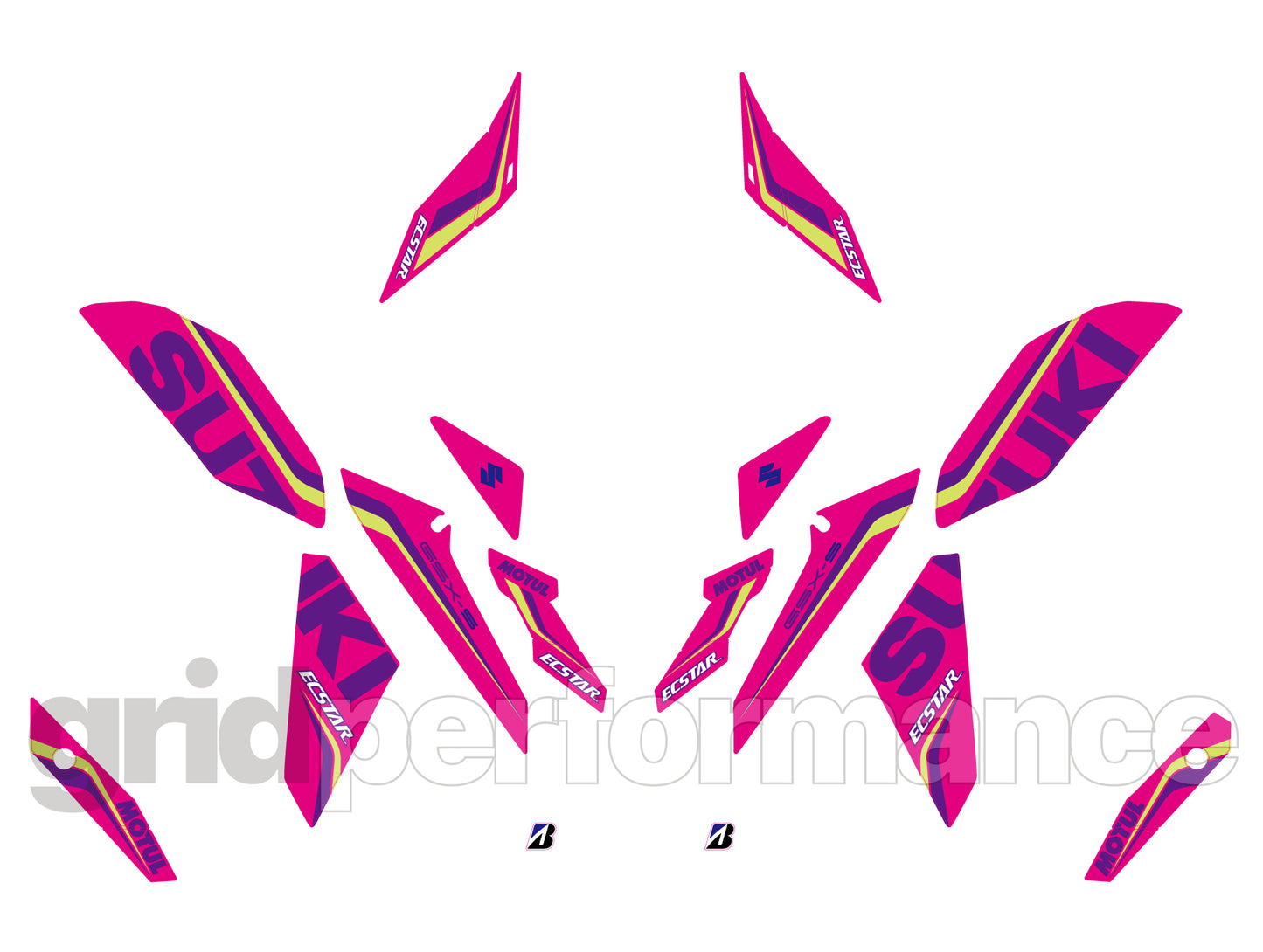 SUZUKI GSX-S1000 Graphic Decal Sticker Kit (3-4.ECSTAR)